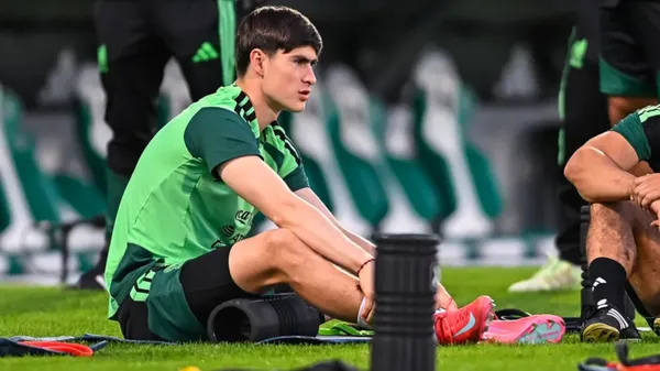 Armango González durante el entrenamiento de la Selección Mexicana