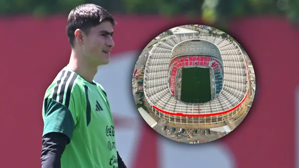 Armando González entrenando con la selección mexicana