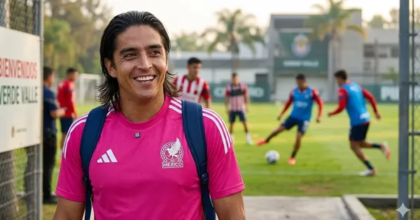 Ilustración digital de Carlos Acevedo llegando a Chivas