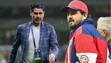 Amaury Vergara y Hierro en partido de Chivas