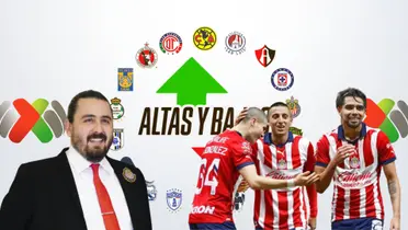 Amaury y jugadores de Chivas en el draft de la liga Mx