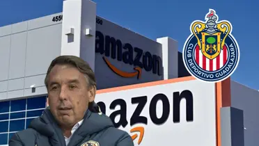 Azcárraga y la empresa Amazon con el logo de Chivas