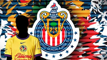 Jugador incógnito del América junto al escudo de Chivas / FOTO INSTAGRAM