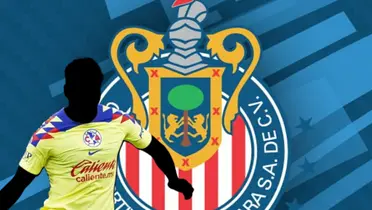 Jugador incógnito del América junto al escudo de Chivas / FOTO MEXSPORT
