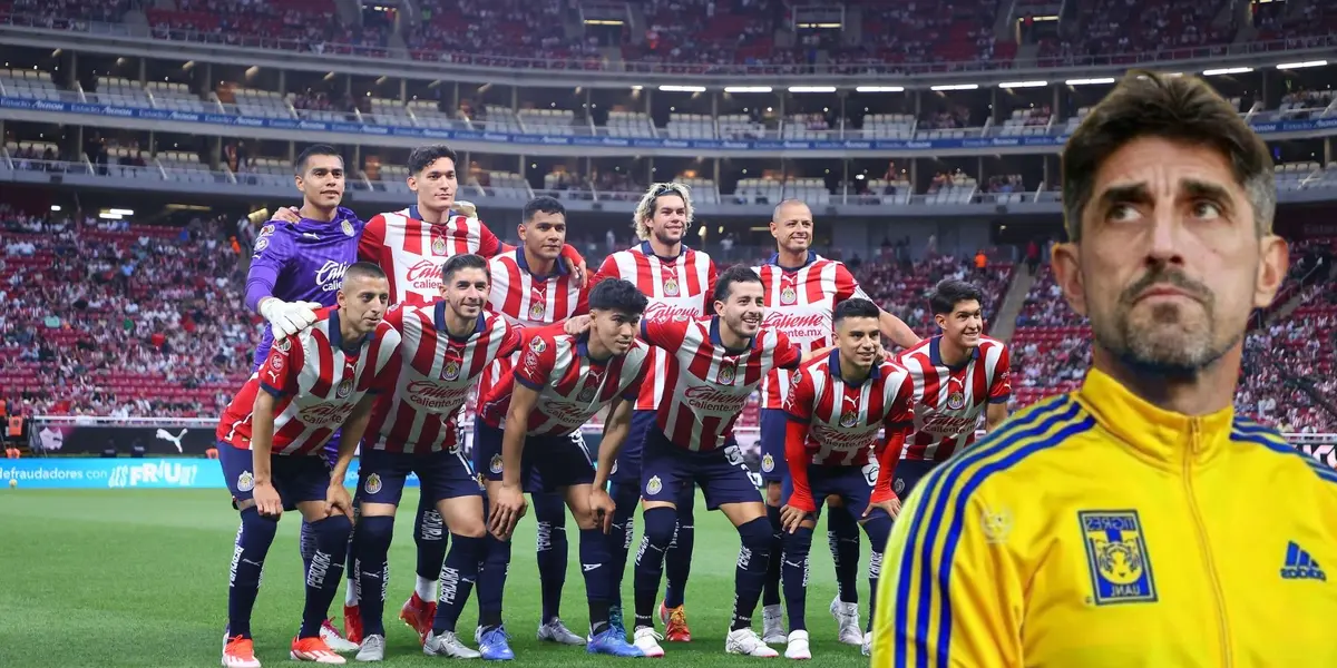 Jugadores de Chivas en la foto y Paunovic con Tigres