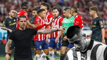 Jugadores de Chivas vs Toluca con Gago y el Piojo lamentándose