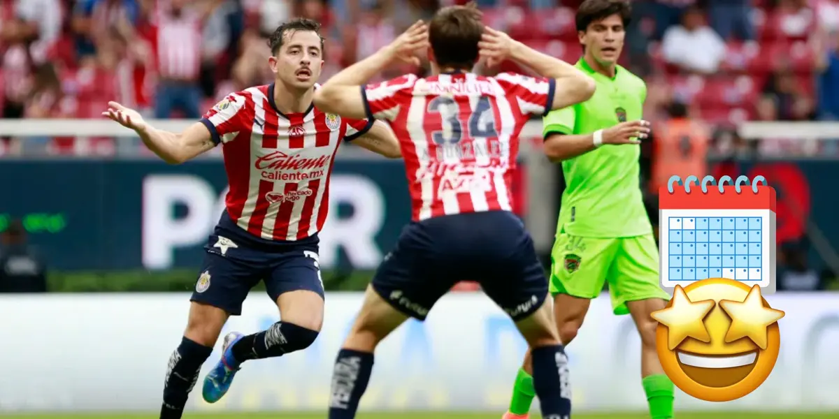 Foto: 90min / Alan Mozo festejando el 4 gol de Chivas