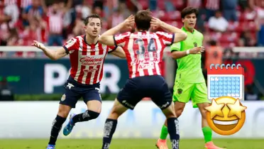 Foto: 90min / Alan Mozo festejando el 4 gol de Chivas