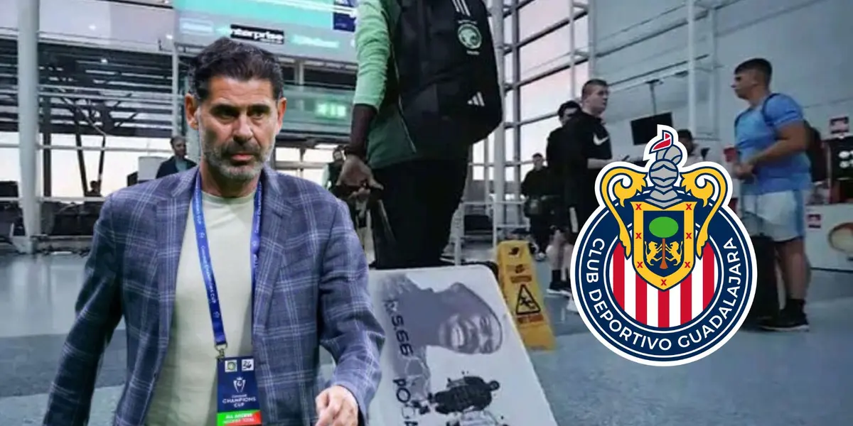 Hierro en el aeropuerto y el escudo de chivas