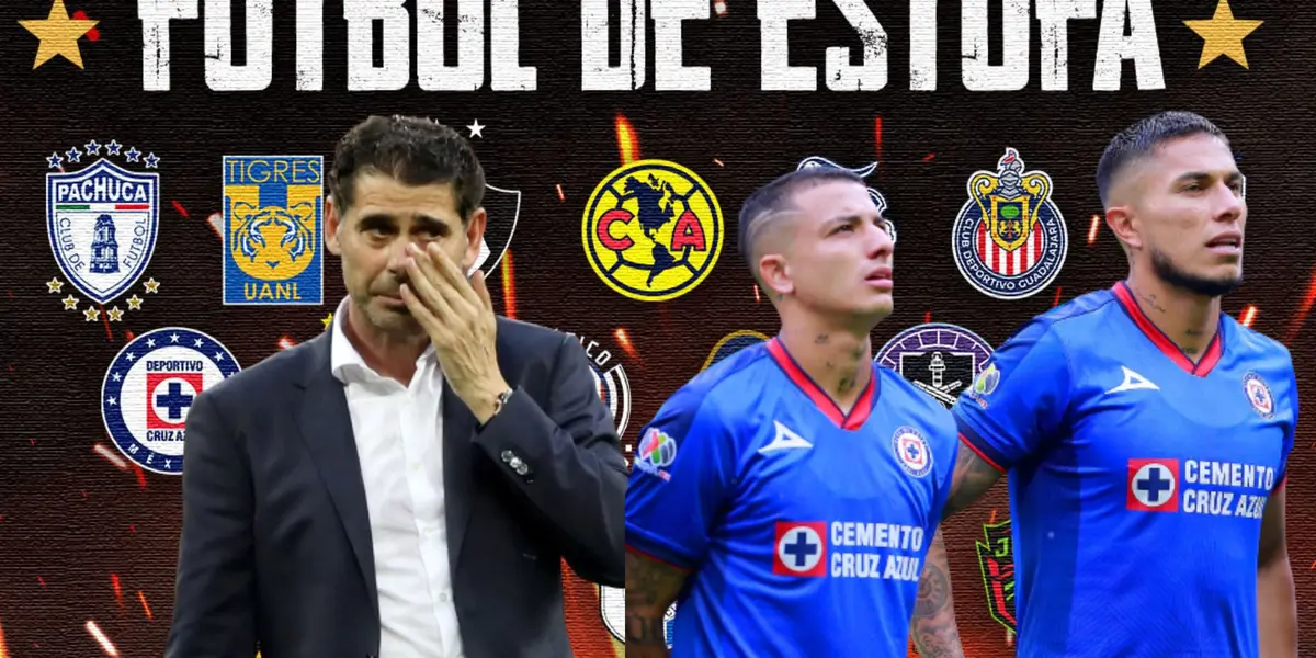 Hierro y logos de los equipos y jugadores de Cruz Azul