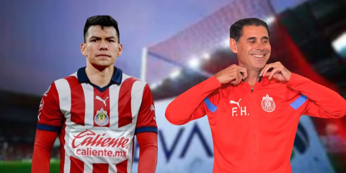 Hirving Lozano con la de Chivas y Fernando Hierro