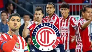 Jugadores de Chivas con el escudo de Toluca/FOTO: Rebaño Pasión 