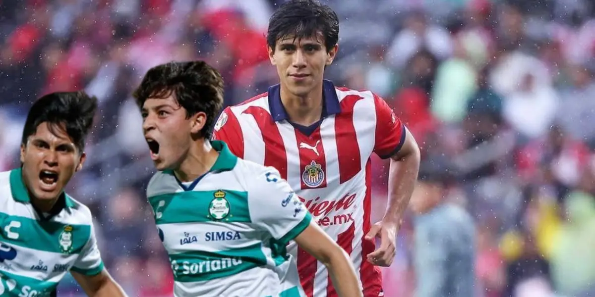 Jugadores de Santos y Macías con Chivas